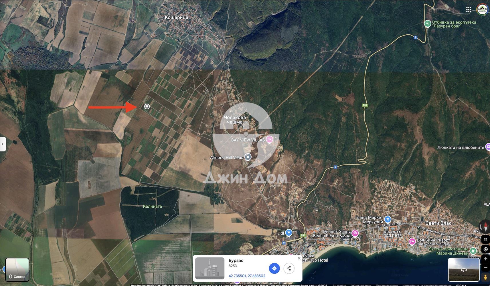 Земеделска земя с ГЛЕДКА МОРЕ в с. Кошарица - 0