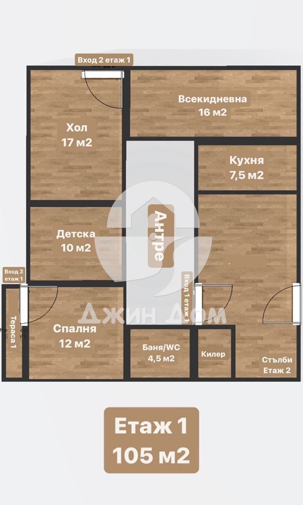 Двуетажна къща с двор в гр. Айтос - 0