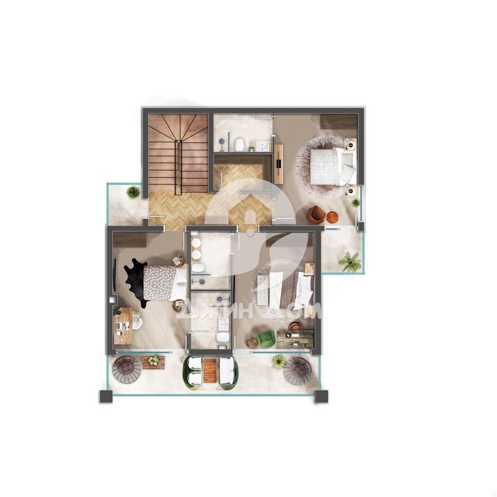 Триетажна къща с басейн в к-с „Солт Сън Санд“, гр. Ахелой - 0