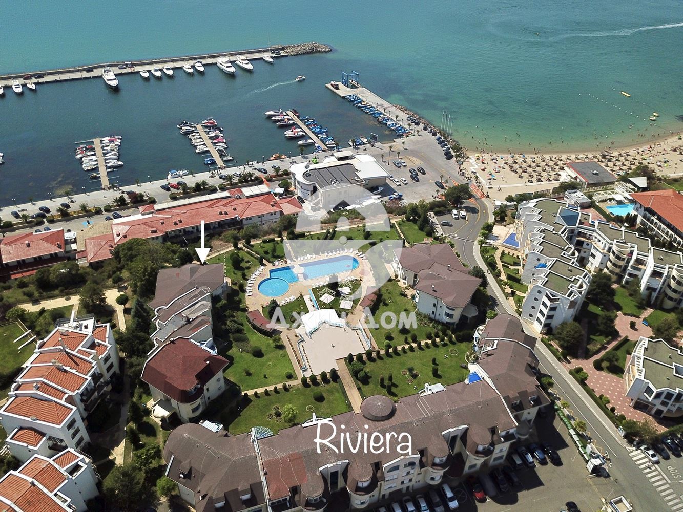 Двуетажна къща с ФРОНТАЛНА ГЛЕДКА МОРЕ в к-с „Ривиера“, гр. Свети Влас - 0