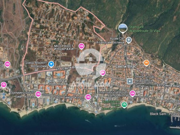 Урегулиран парцел с ГЛЕДКА МОРЕ, м. Инцараки, гр. Свети Влас - 0