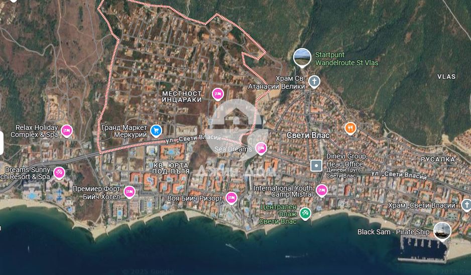 Урегулиран парцел с ГЛЕДКА МОРЕ, м. Инцараки, гр. Свети Влас - 0