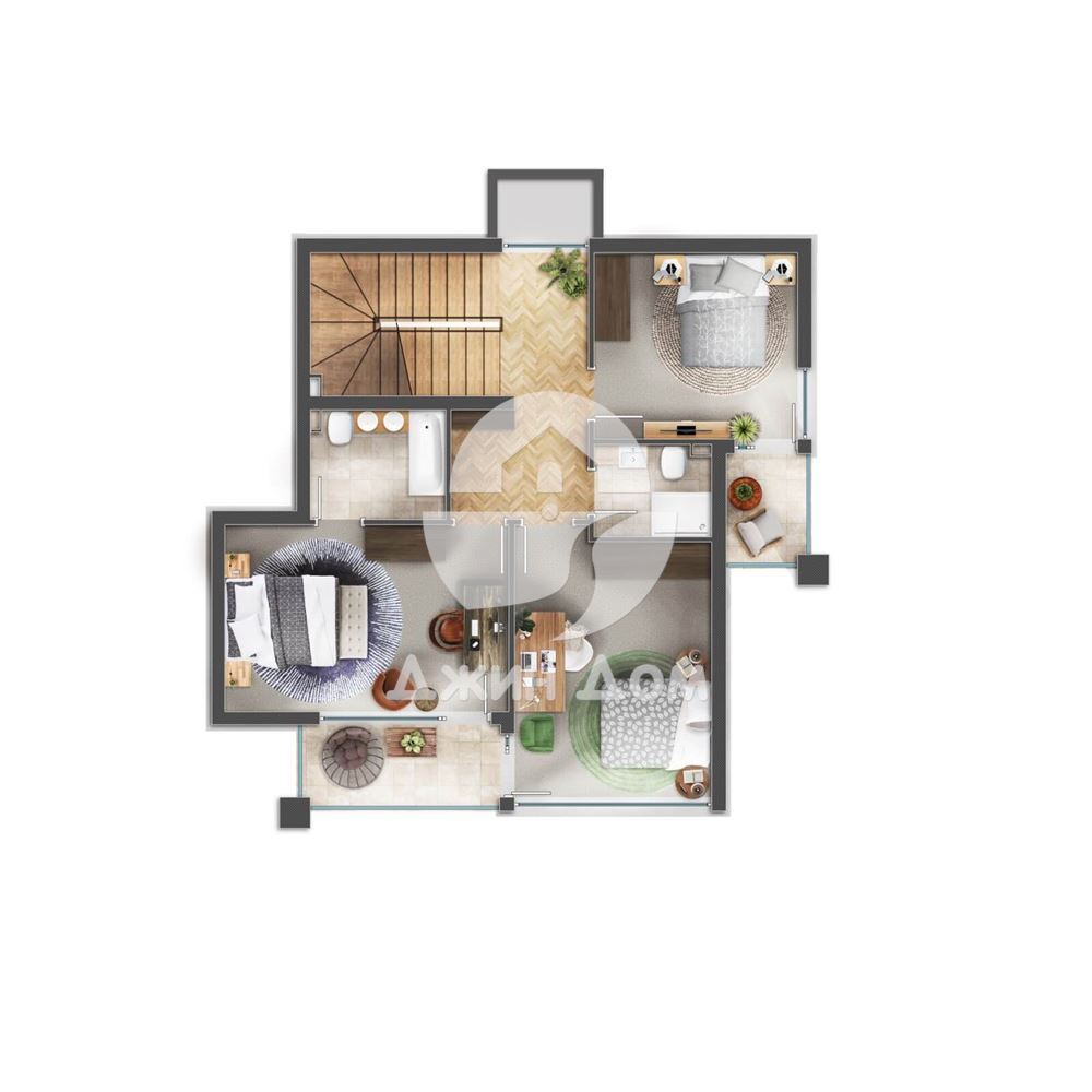 Триетажна къща с басейн в к-с „Солт Сън Санд“, гр. Ахелой - 0