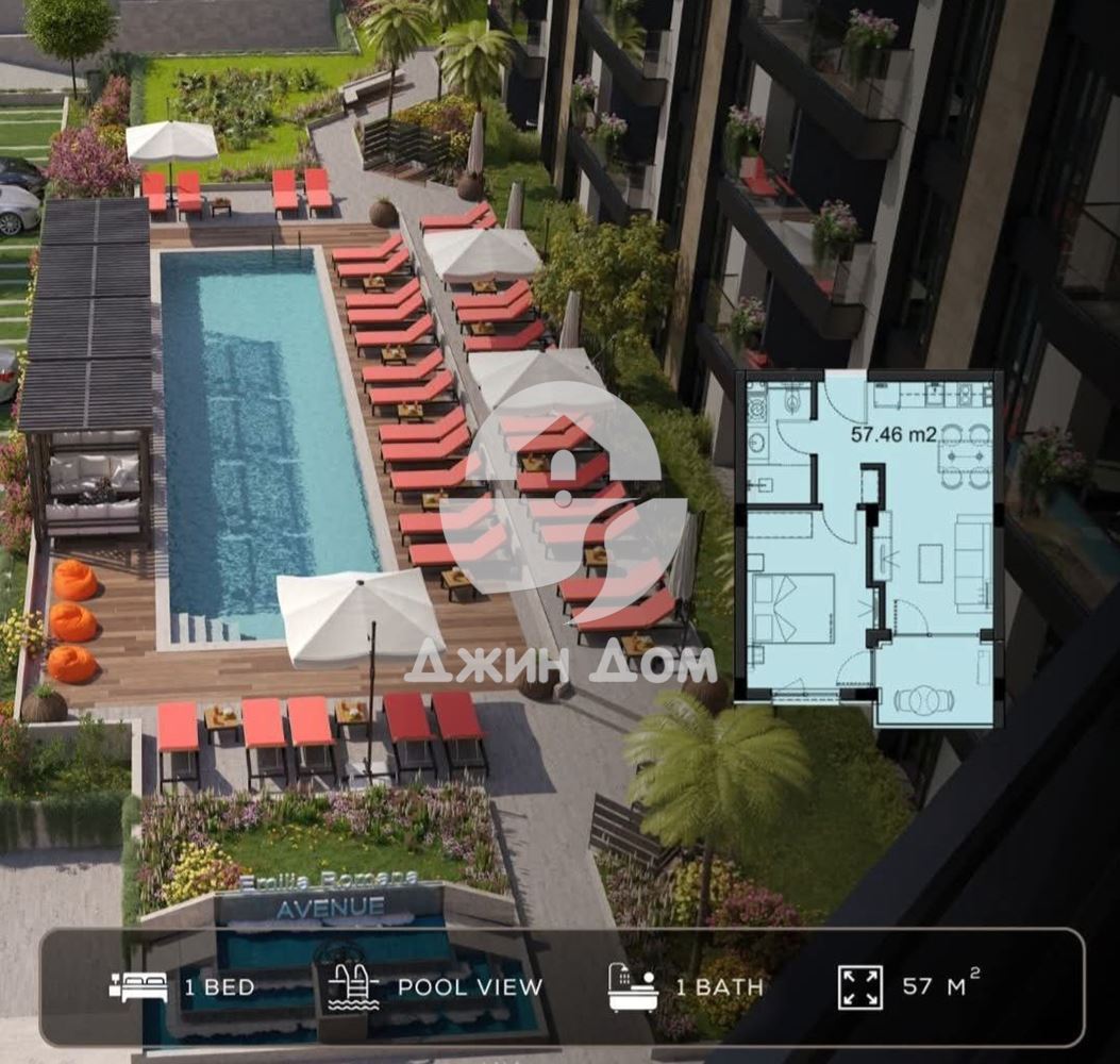 Просторен двустаен апартамент в к-с Емилия Романа Авеню, Слънчев бряг - 0